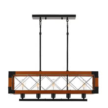 Lanny Pine Wood 5 Light Pendant